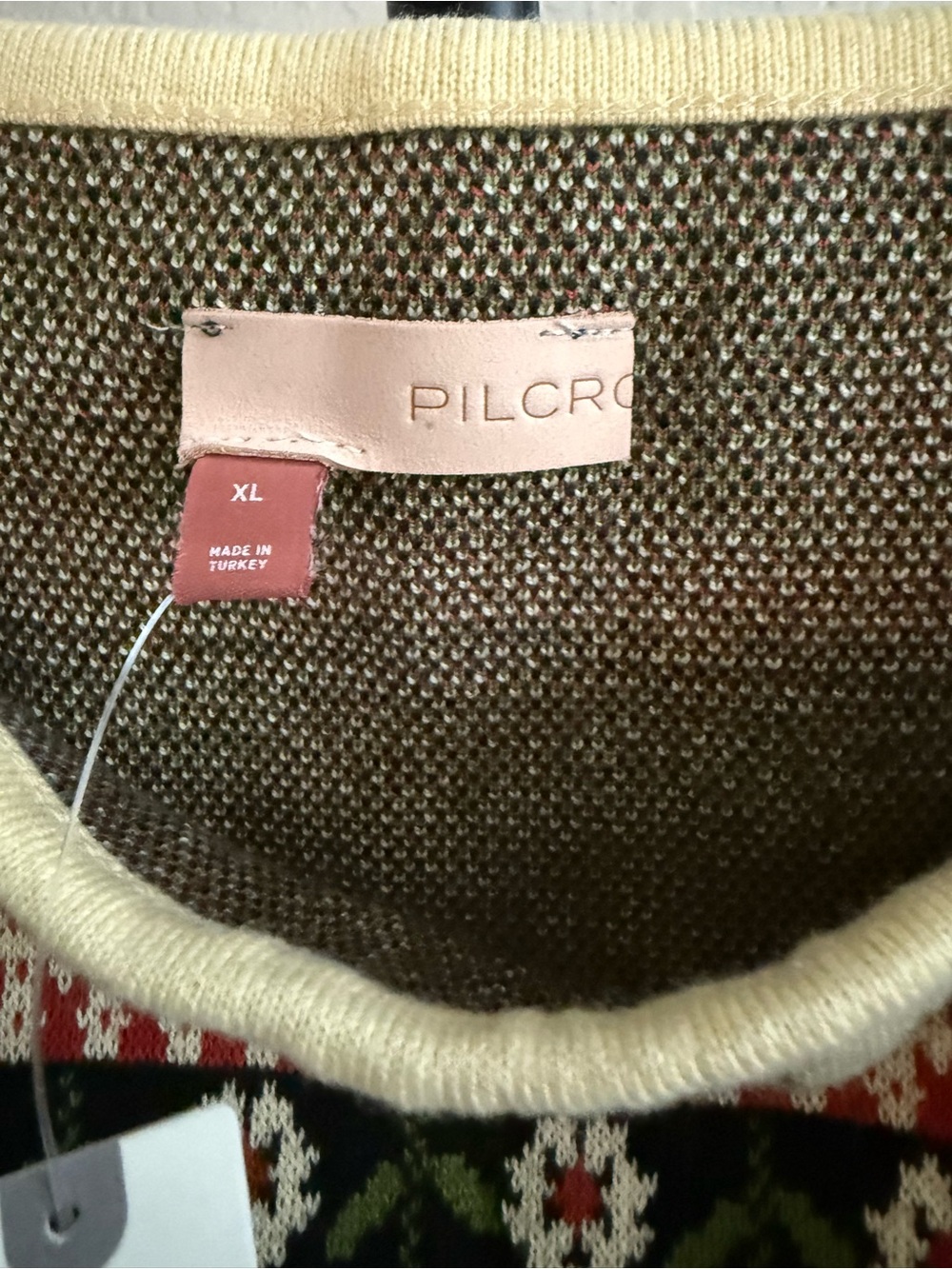 Pilcro Anthropologie Cactus Fair Isle Knit Cropped Tank Top Size XL NWT $68 - Picture 3 of 11